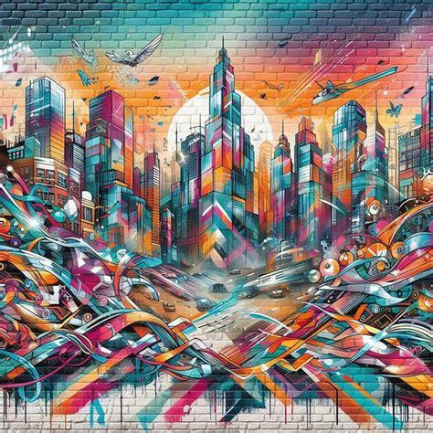 premium photo graffitiinspired wall background  vibrant urban designs