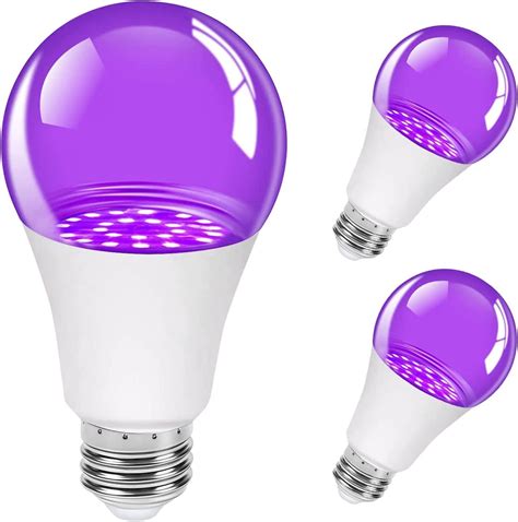 BAOMING 9W LED Blacklight Bulb A19 E26 Base UV Black Light Bulb ...