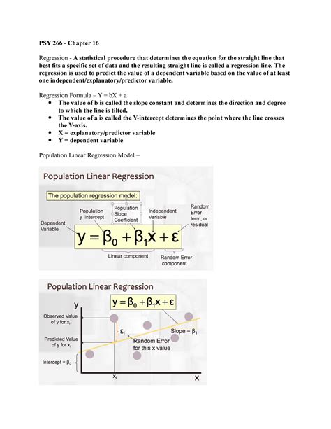 Psy 266 Chapter 16 Psy 266 Chapter 16 Regression A Statistical Procedure That Determines