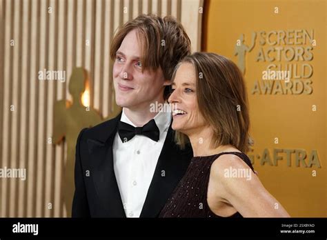 Christopher Kit Bernard Foster, left, and Jodie Foster arrive at the