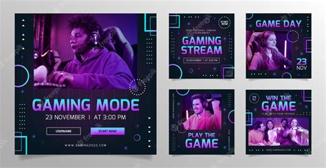 Premium Vector Gradient Gaming Streaming Instagram Posts