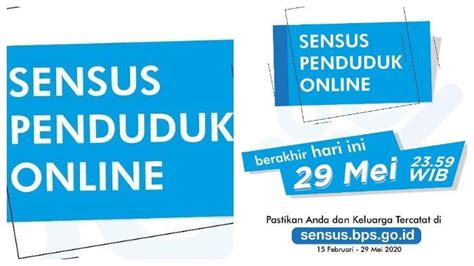 Sensus Penduduk Online Berakhir Jumat Mei Pukul Wib