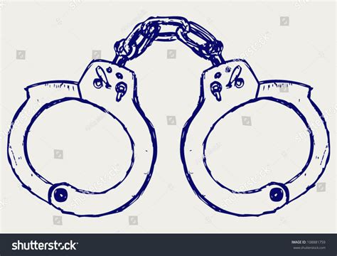 Metal Handcuffs Sketch Stock Vector 108881759 - Shutterstock