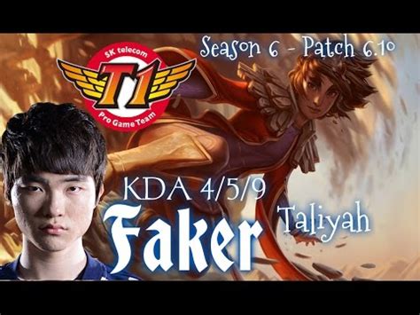 SKT T1 Faker TALIYAH Mid Vs LeBlanc Patch 6 10 KR League Of Legends