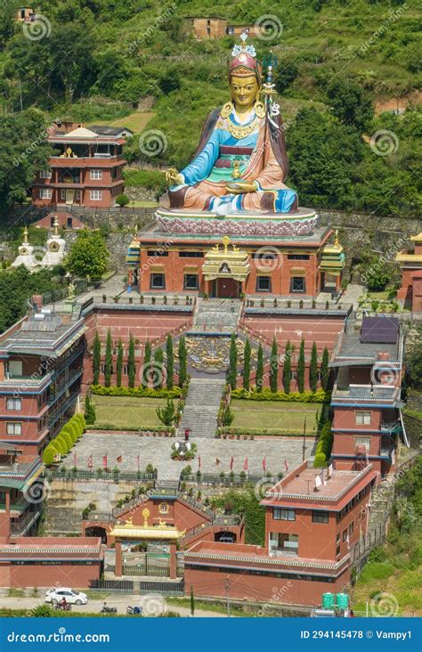 Aerial View of the Biggest Guru Rinpoche Statue in Nepal Stock Photo ...