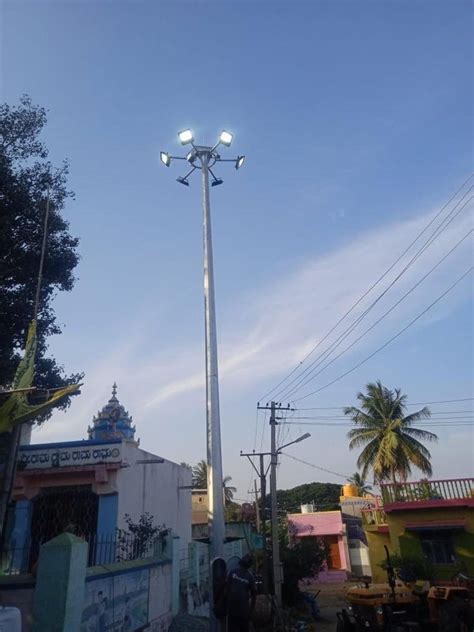 Mild Steel Round Meter High Mast Led Lighting Pole For Street At Rs