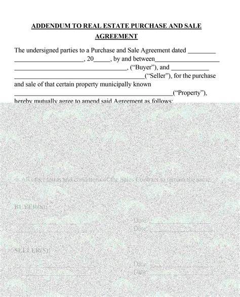 Addendum To Real Estate Purchase And Sale Agreement The House Of REI