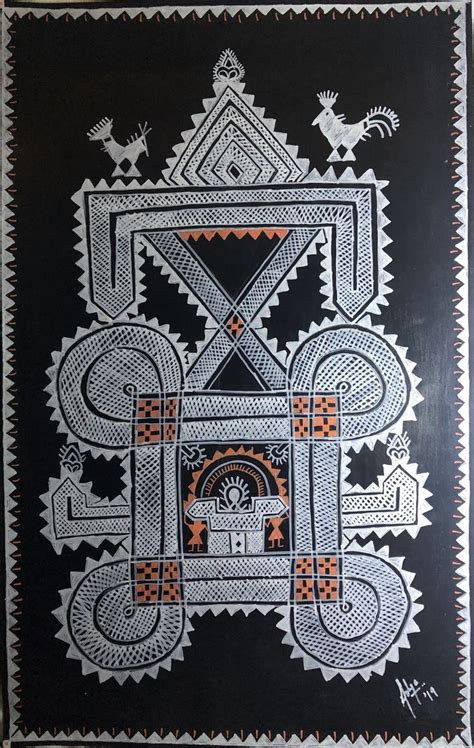 Folk art - chittara | Geometric art prints, Mandala design art, Indian ...