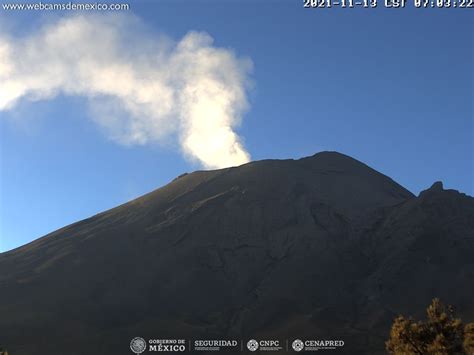 Volc N Popocat Petl Registra Exhalaciones