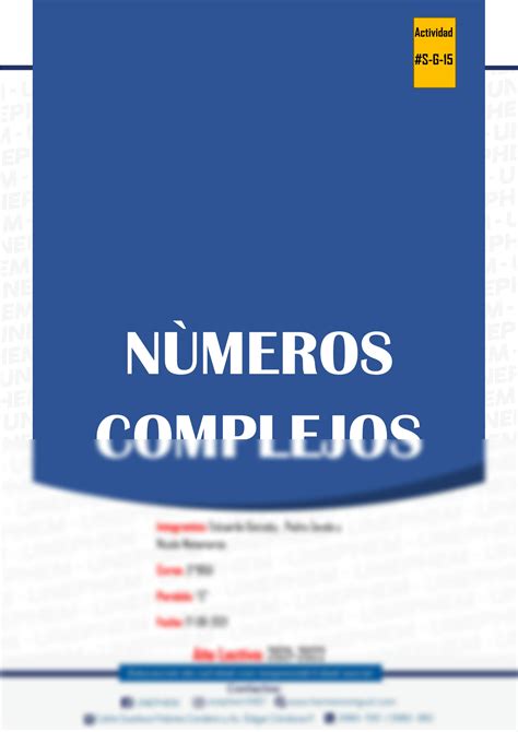 SOLUTION Numeros Complejos Semana 15 Trabajo Grupal Studypool