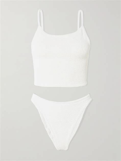 Hunza G Seersucker Bikini In White Modesens