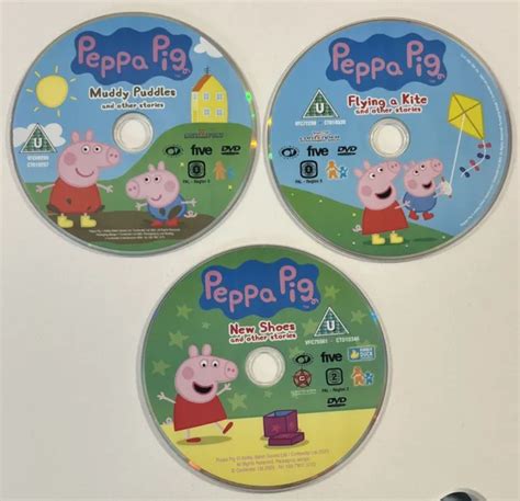 Peppa Pig Muddy Puddlesflying A Kitenew Shoes On 3 Dvd Discs Free