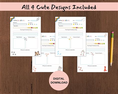 Kids Journal, Kids Printable, Kids Activity, Daily Journal Pages, Kids ...