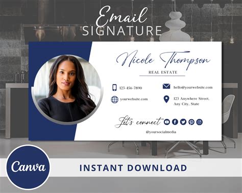 Diy Email Signature Template For Real Estate Agents Email Etsy