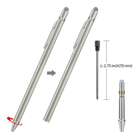 Chaoq Stylus Pens For Touch Screens 2 Pack Mesh Fiber Capacitive Stylus Ballpoint Pen 10mm