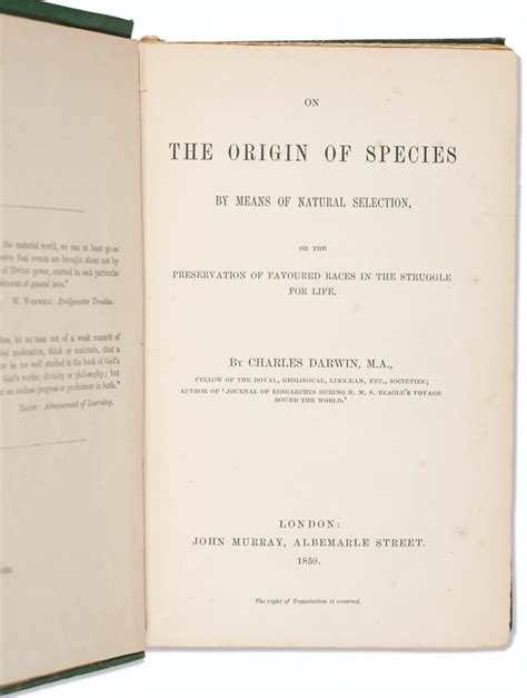 First Edition Origin of Species, Charles Darwin, 1859 | Christie’s