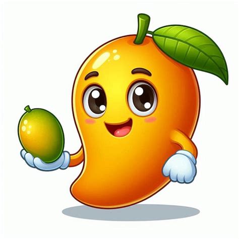 A Cartoon Image Of A Yellow Orange With A Green Leaf On It Premium Ai