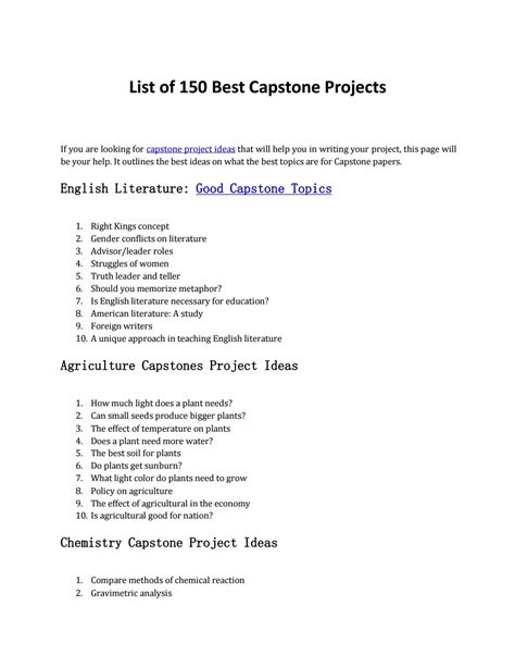 List Of 150 Best Capstone Projects By Jacob Will Issuu