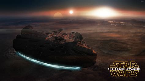 Millennium Falcon in flight - Star Wars: The Force Awakens wallpaper ...