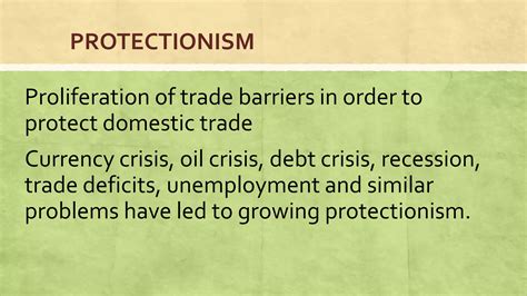 Protectionism In International Business Ppt