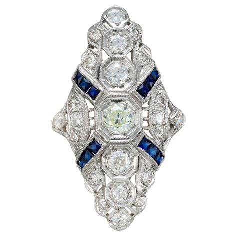 Sapphire and Diamond FIligree Ring For Sale at 1stDibs