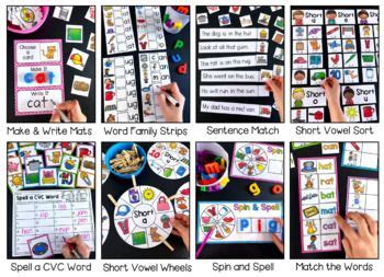 CVC Center Mega Bundle Short Vowels By My Teaching Pal TpT Cvc