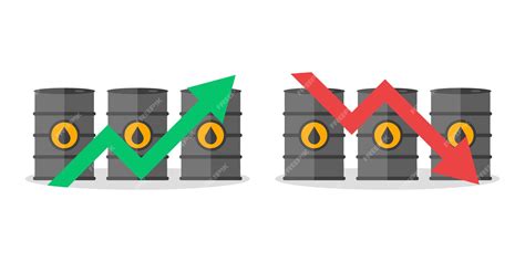 Premium Vector Chart With Oil Barrel Price On Oil Rising And Fall