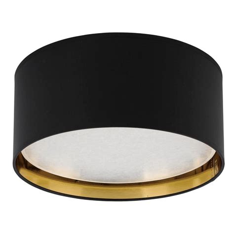 Okrągły plafon glamour Bilbao 3376 TK Lighting z tkaniny czarny złoty