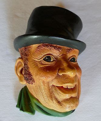 Vintage 1961 BOSSONS Hand Painted Britain Chalkware Paddy Head Wall