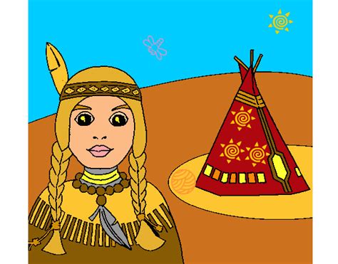 Dibujo De India Y Tepee Pintado Por Ardnas En El Día 24 03