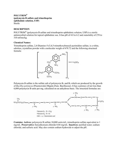 Polytrim Polymyxin B Sulfate And Trimethoprim Ophthalmic Solution