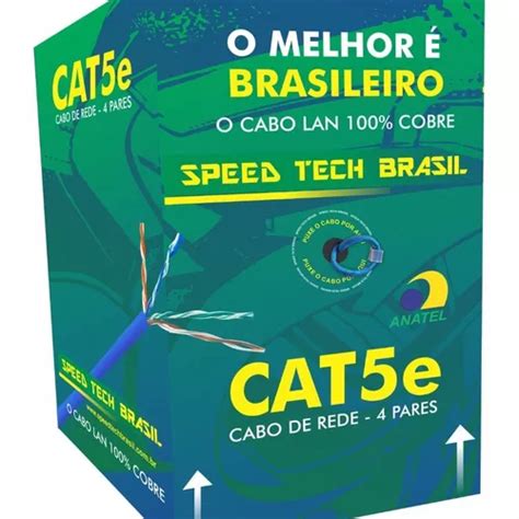 Cable De Red Par Trenzado Utpspeed Tech Brasil Cat E M Color Azul