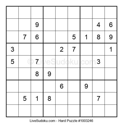 Hard Sudoku Online #1003246 - Live Sudoku