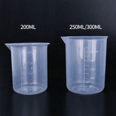 50 1000ml Clear Plastic Graduated Measuring Cup Jug Beaker Kitchen Lab