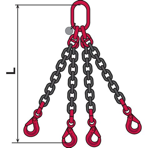 Élingue chaîne 4 brins de Grade 80 Traction Levage