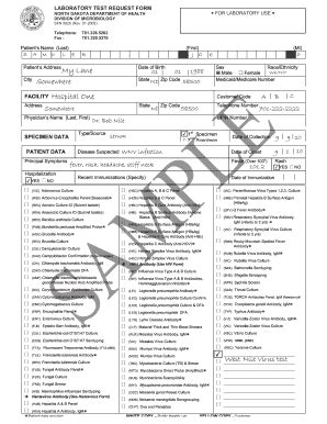 Laboratory Request Form Fill Online Printable Fillable Blank