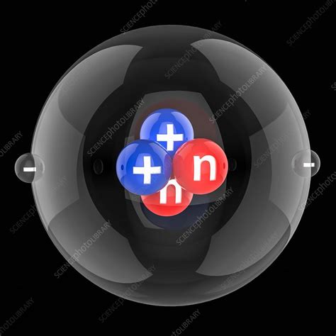 helium atom illustration stock image  science photo library