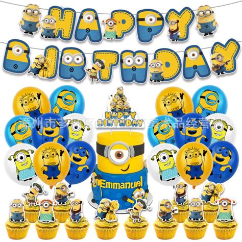 Minions Despicable Me Birthday Theme Party Decoration Layout Banner