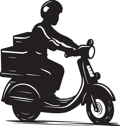 Un Dessin D Un Homme Sur Un Scooter Qui Dit Scooter Vecteur