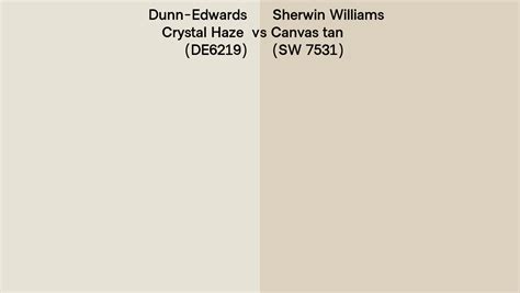 Dunn Edwards Crystal Haze De6219 Vs Sherwin Williams Canvas Tan Sw 7531 Side By Side Comparison