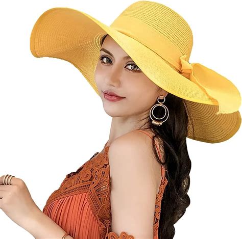 Womens Sun Straw Hat Wide Big Brim Uv Upf Protection Summer Hat