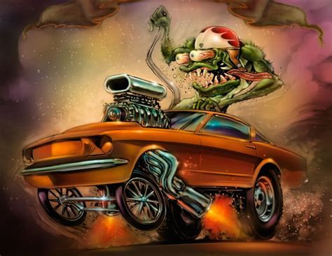 De bedste idéer inden for Rat fink på Pinterest Hot rod tattoo Garage art og Kustom