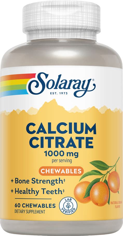 Calcium Citrate Chewable 60 Chewable Tablets Solaray Vitalabo