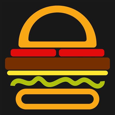 Hamburguesa Minimalista De Vector De Ilustraci N Minimalismo De Comida