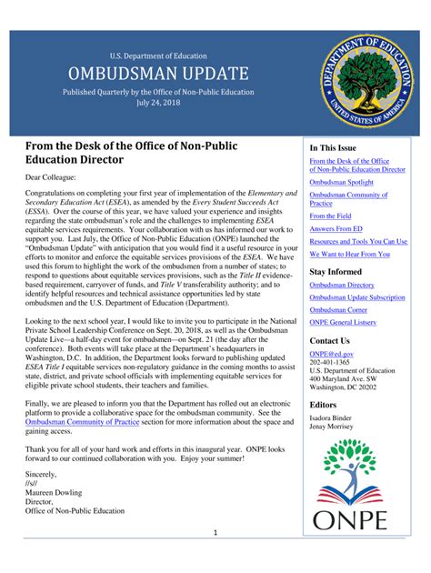 Fillable Online Ombudsman Update Fax Email Print Pdffiller