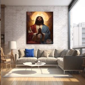 Praying Black Jesus Prints Brown Jesus Wall Art Print Christian