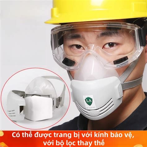 khau trang chong  kem kinh va tam loc pm chong bui vi khuan hieu