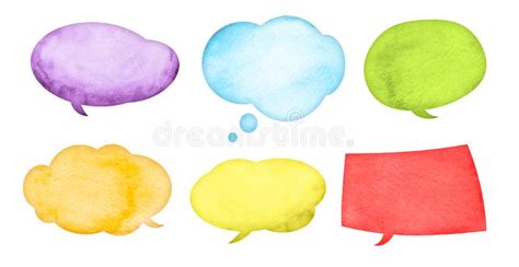 Watercolor Speech Balloons Stock Illustrations 19 Watercolor Speech