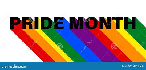 Lgbt Pride Banner Text Pride Month With Rainbow Shadow Of Lgbt Flag