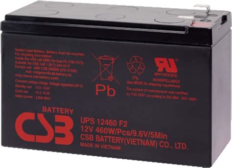 UPS12460 BATTERIA AL PIOMBO CSB 12V 9AH UPS 12460 F2 Amazon It